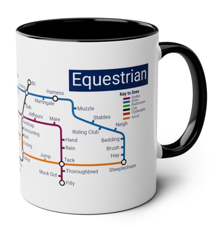 Equestrian Metro Map Mug: Horse Lover Gift