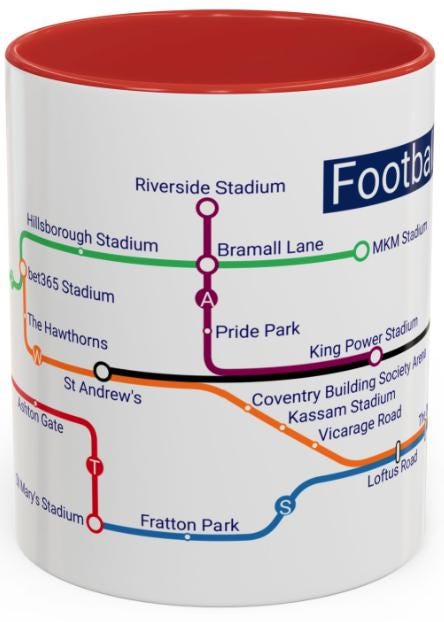 Championship Football Stadium Mug: Unique Fan Art Gift