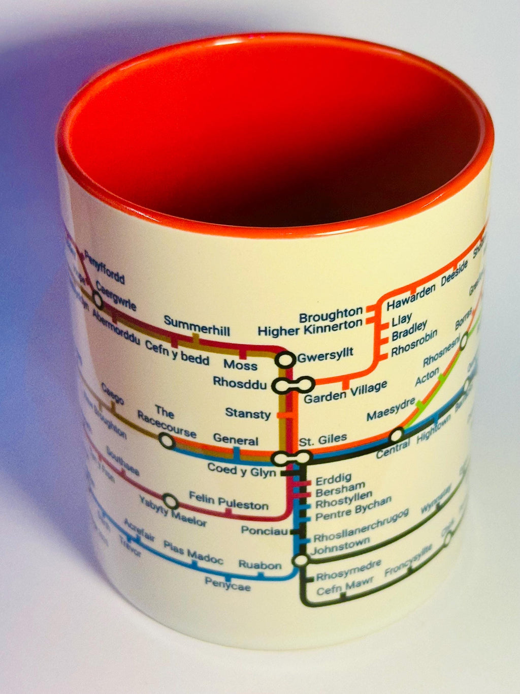 Wrexham Wales Metro Mug: Colorful Transport Map, Local Gift
