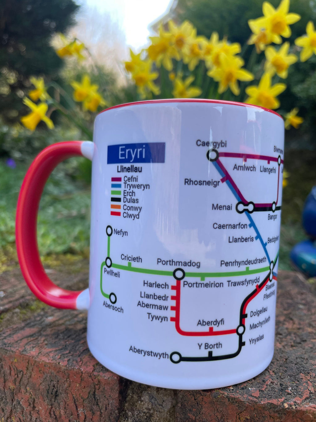 Eryri Snowdonia Metro Map Mug: North Wales Ceramic Coffee Cup