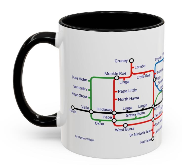 Shetland Islands Metro Mug: Scottish Fair Isle Design