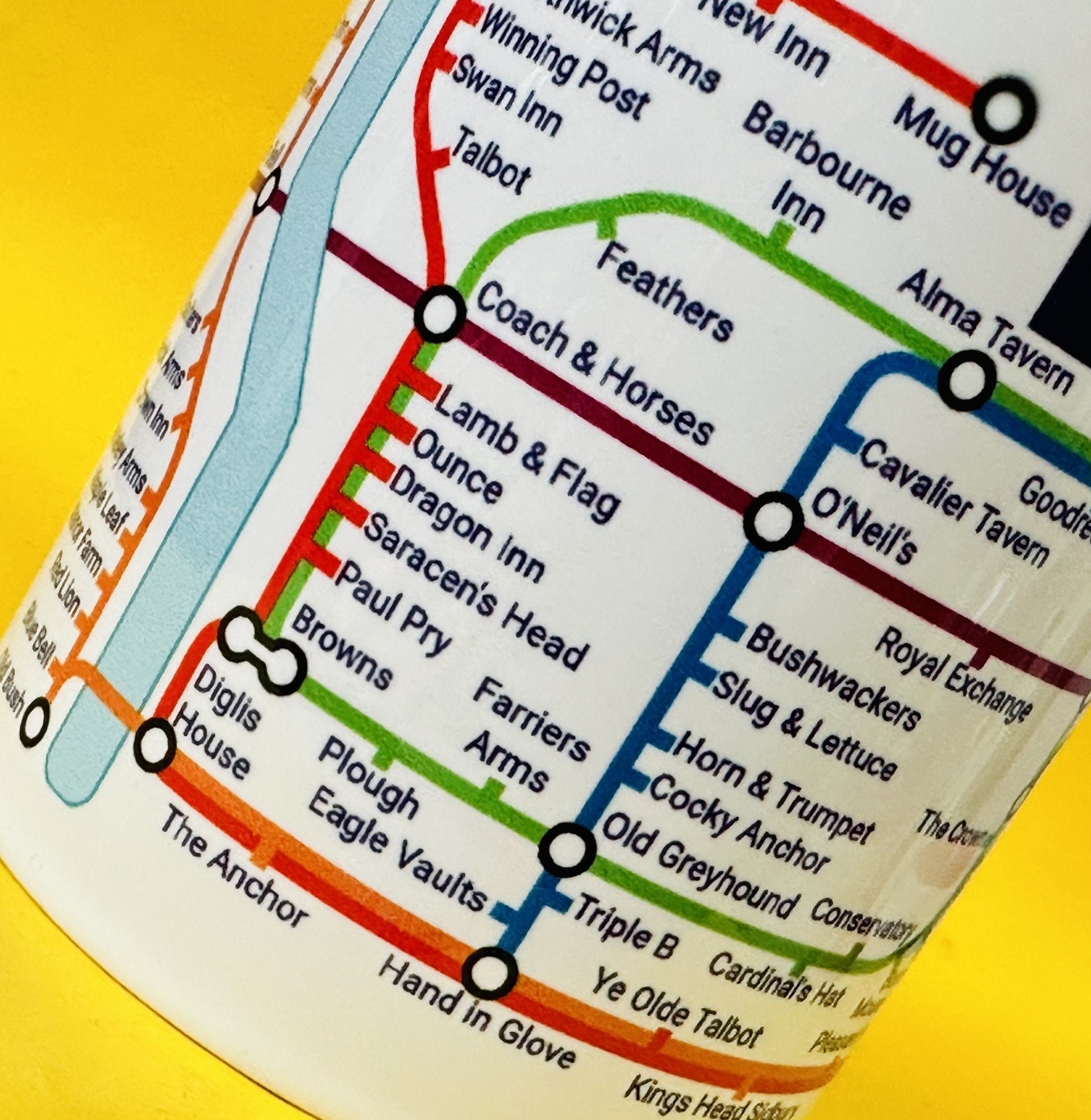 Worcester Pubs Metro Mug: Quirky Ceramic Coffee Mug, 11oz