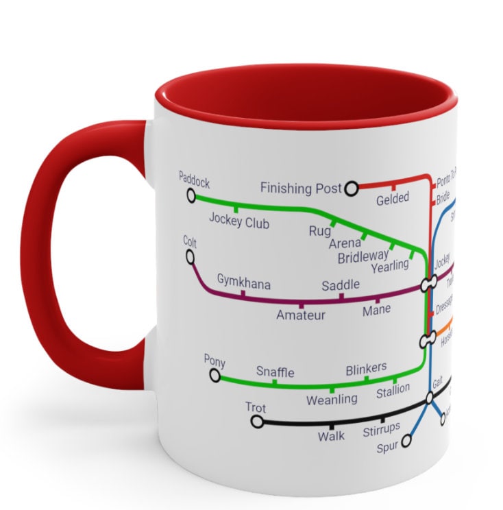 Equestrian Metro Map Mug: Horse Lover Gift