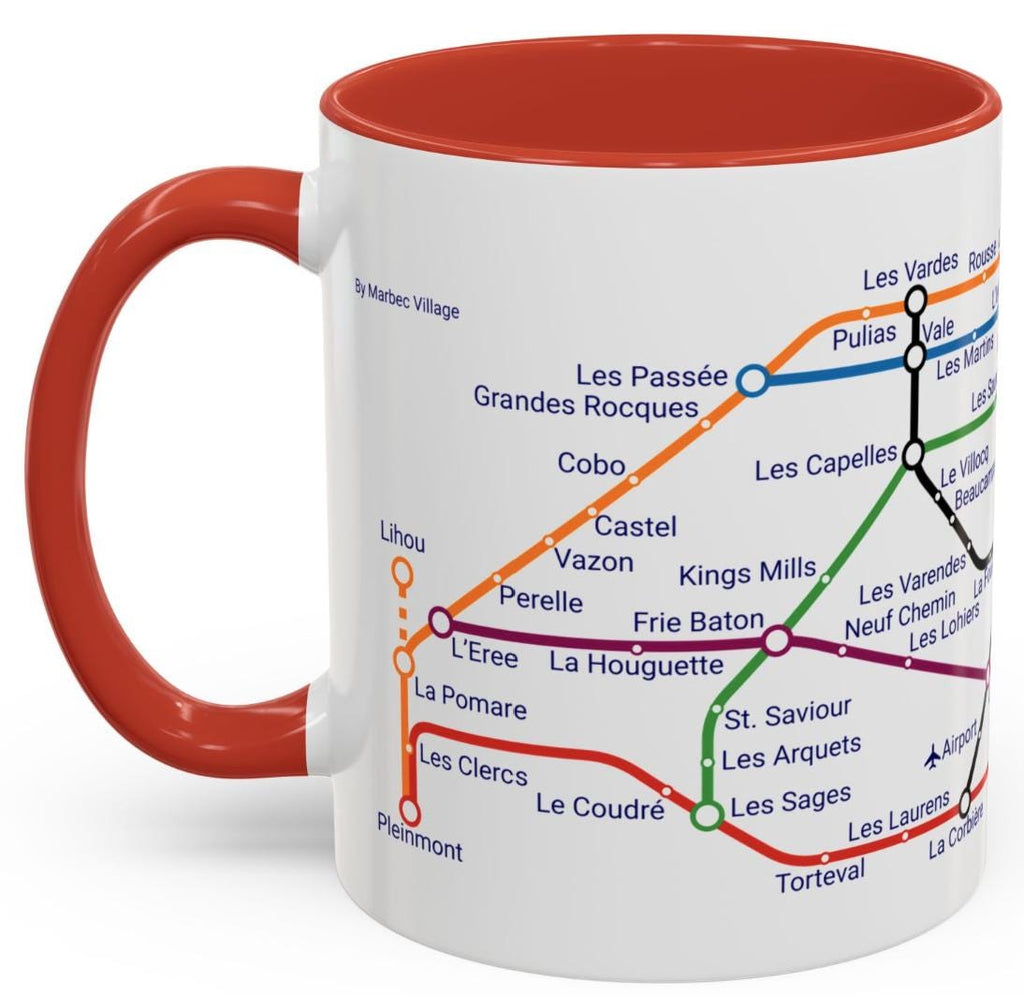Guernsey Metro Map Mug: Channel Islands Souvenir