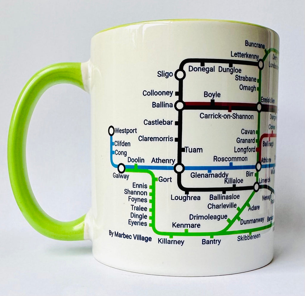 Ireland Metro Map Mug: Unique Irish Gift