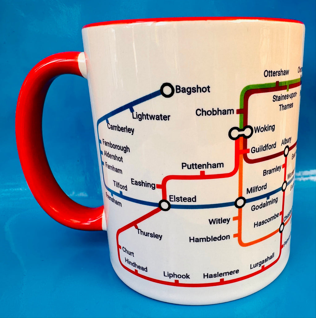 Surrey Hills Metro Map Mug - Colorful Ceramic Coffee Cup