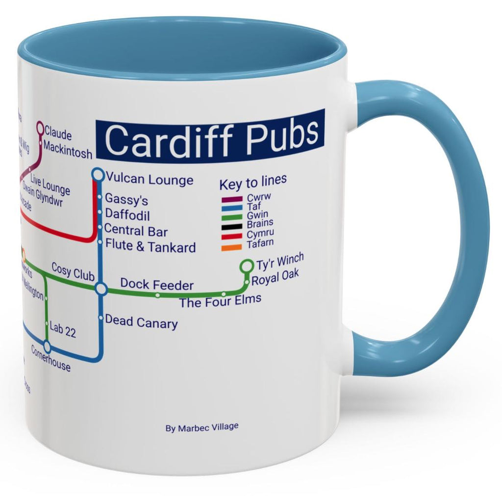 Cardiff Pubs Metro Mug: Ceramic Coffee Mug Souvenir