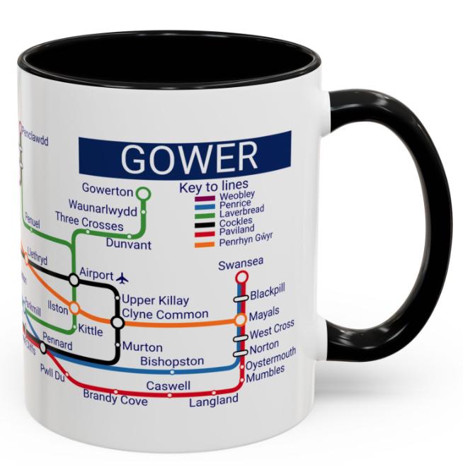 Gower Peninsula Mug: Swansea, Rhossili, and Three Cliffs Bay