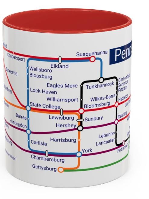 Pennsylvania Metro Mug: Philadelphia, Pittsburgh, State College