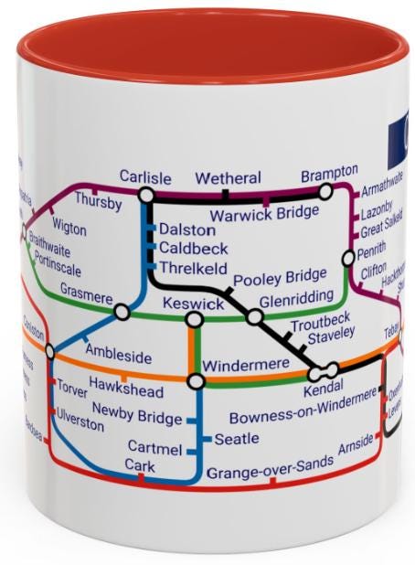 Cumbria Metro Map Mug: Lake District Souvenir