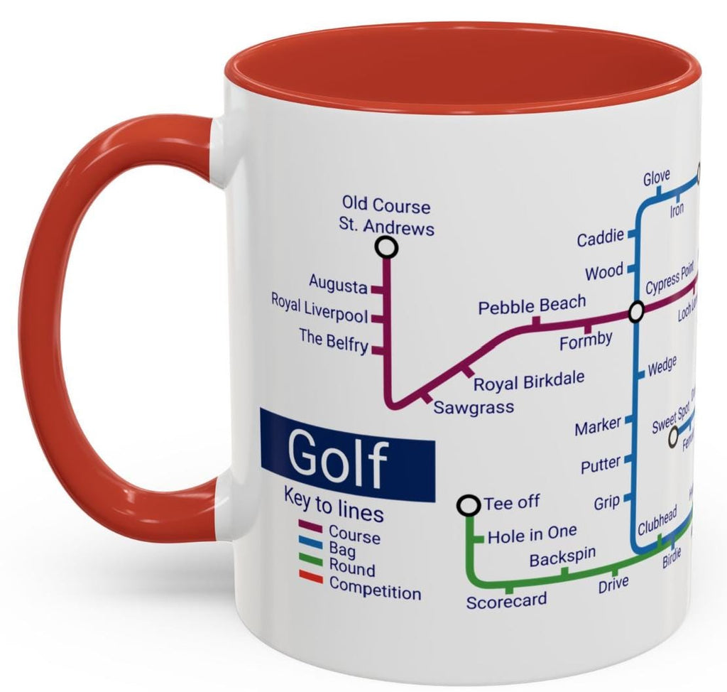 Golf Metro Mug: Unique Ceramic Golfer Gift