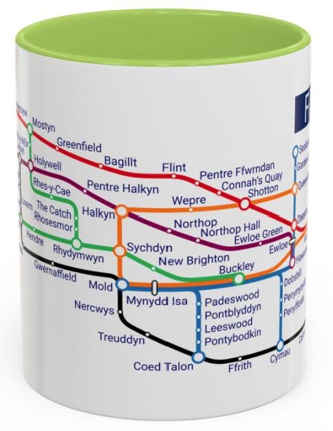 Flintshire Metro mug - From Mold to Flint, via Hawarden, Deeside and Talacre