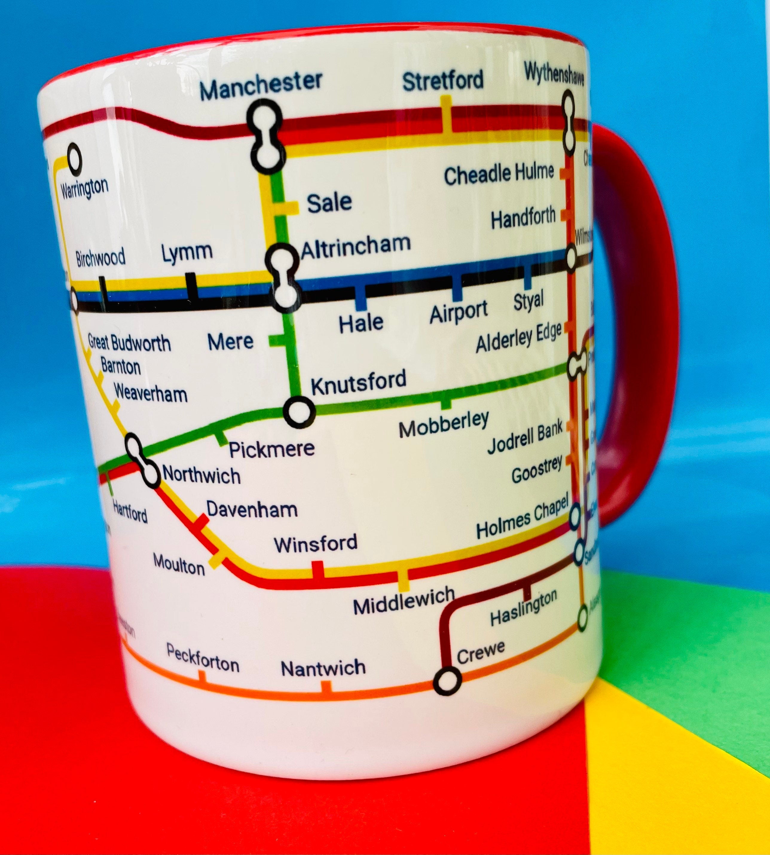 Cheshire Metro Mug: Towns & Villages Route Map, Ceramic 11oz