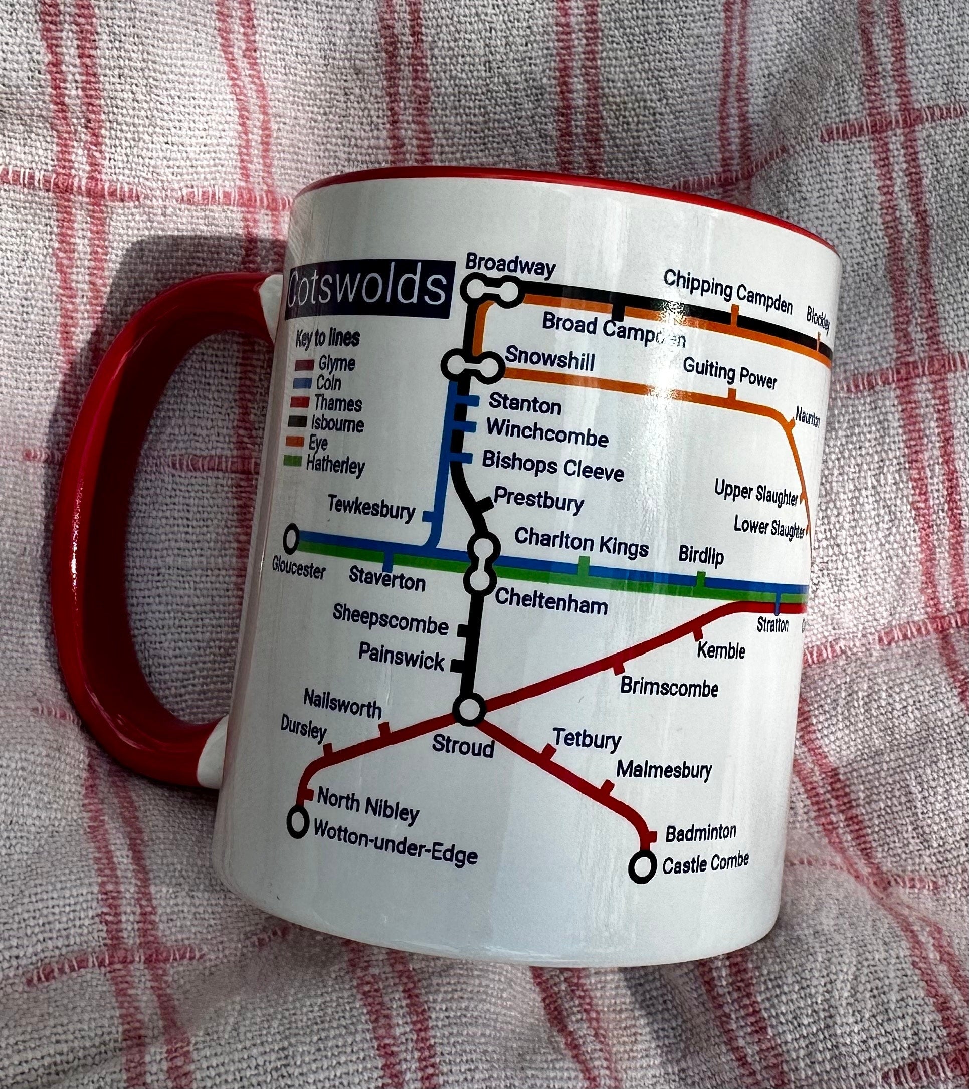 Cotswolds Metro Map Mug: Unique England Travel Gift