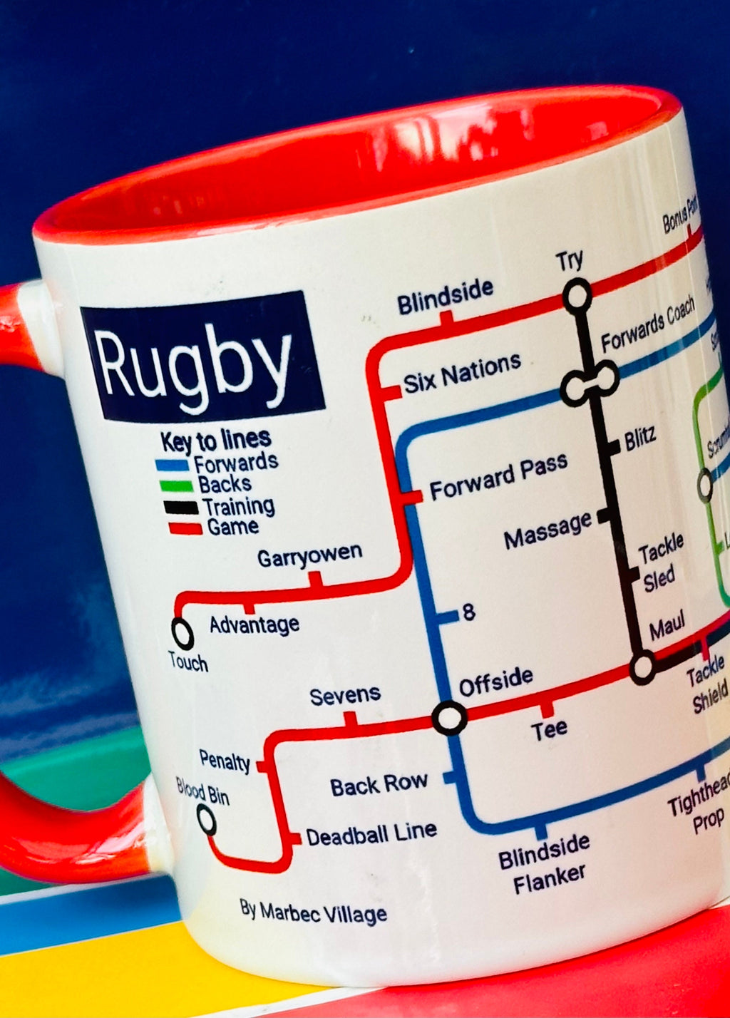 Rugby (game) metro mug - perfect for all rugby fans! Perfect for the Rugby gifts. Great for the side-lines on a Sunday