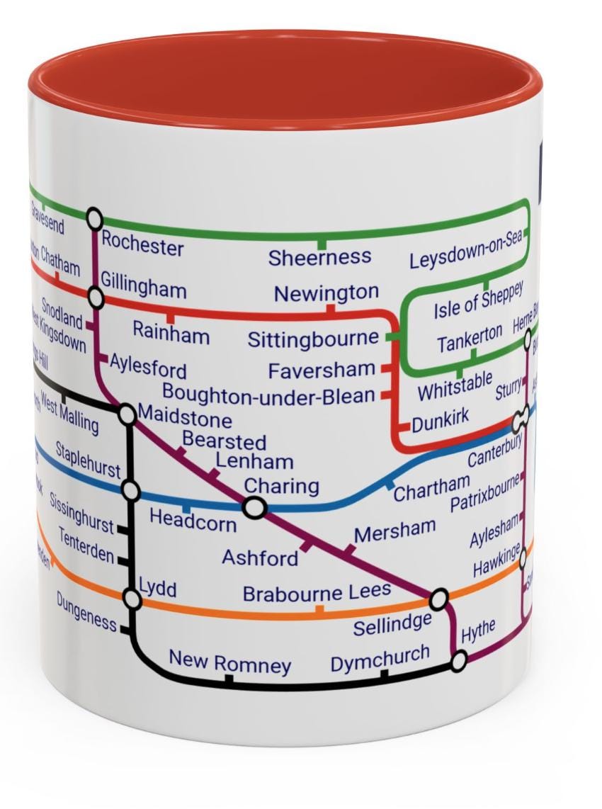 Kent Metro Mug: Canterbury, Dover, Margate Souvenir