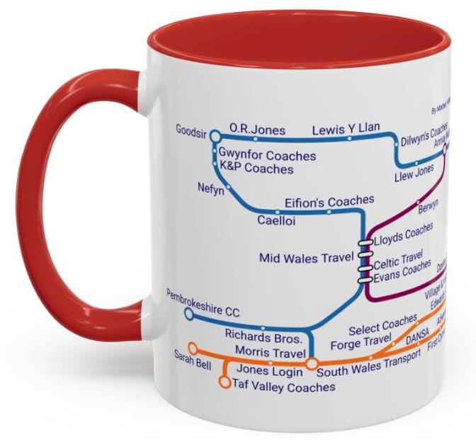 Welsh Bus Operators Metro Mug: Wales Transit Design