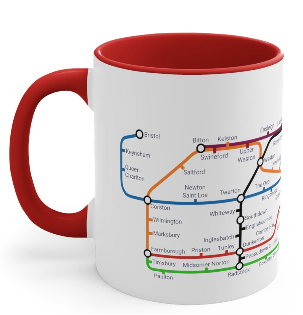 Bath Cityscape Mug: Metro Map Ceramic Coffee Cup