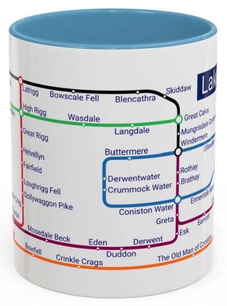 Lake District Metro Mug: Hiking Gift for Walkers & Outdoor Lovers