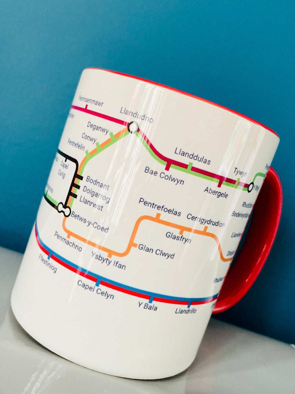 Eryri Snowdonia Metro Map Mug: North Wales Ceramic Coffee Cup