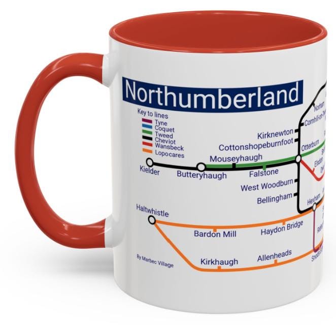 Northumberland Metro Mug: Ceramic Souvenir Gift
