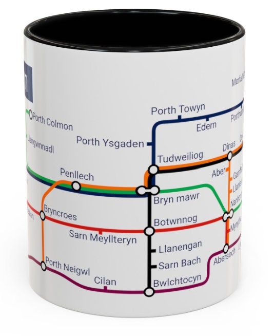Pen Llŷn Metro Map Mug: Unique Local Gift