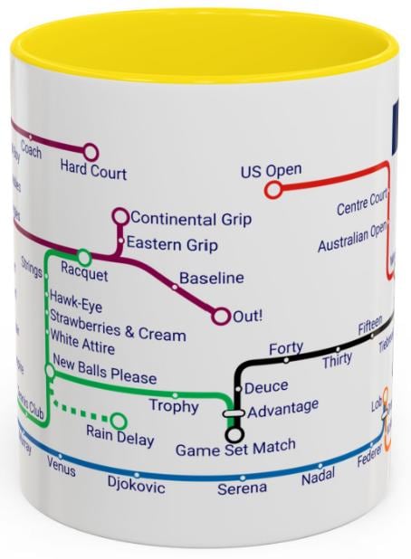Tennis Metro Mug - a  Grand Slam Gift for Tennis Fans