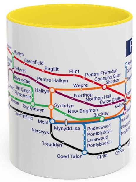 Flintshire Metro mug - From Mold to Flint, via Hawarden, Deeside and Talacre