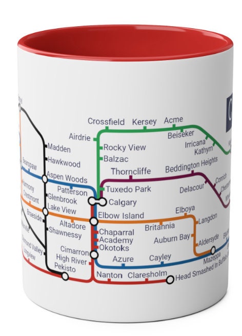 Calgary Metro Map Mug - Urban Chic Coffee Cup - Canada Gift