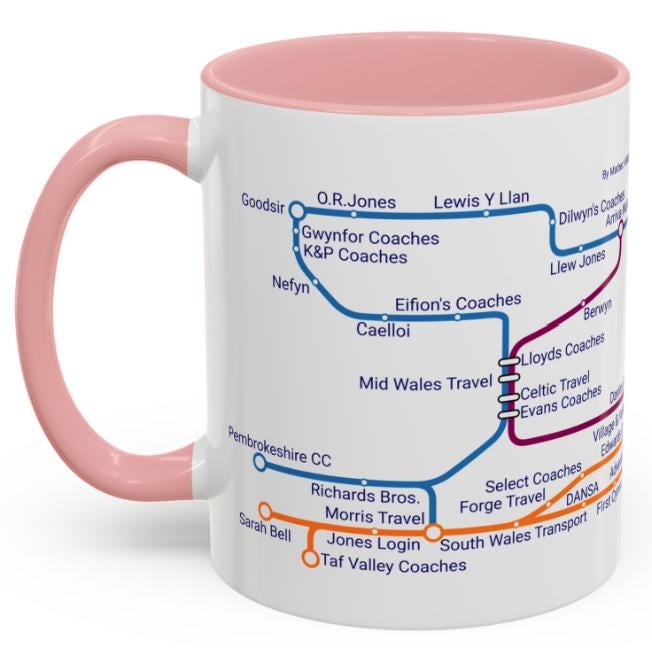 Welsh Bus Operators Metro Mug: Wales Transit Design