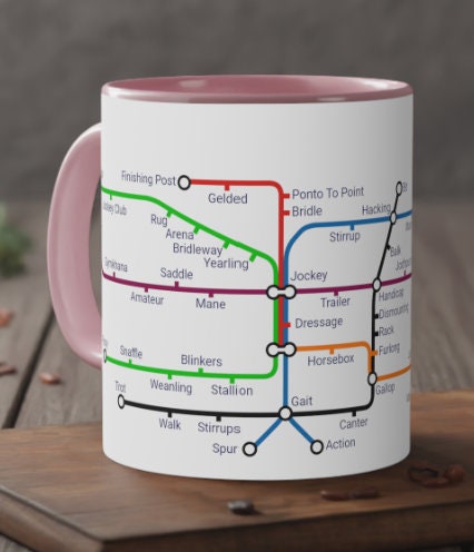 Equestrian Metro Map Mug: Horse Lover Gift
