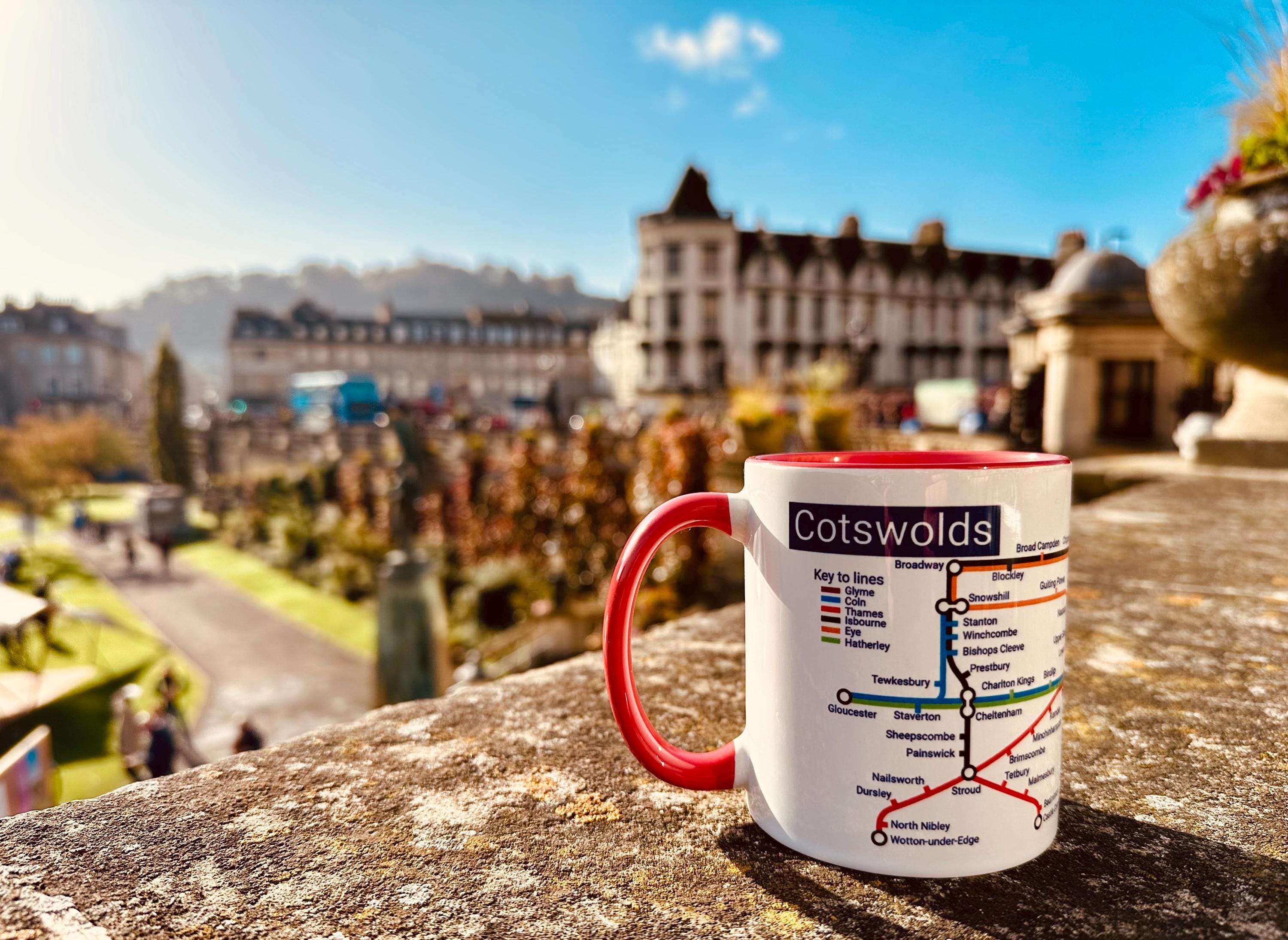 Cotswolds Metro Map Mug: Unique England Travel Gift