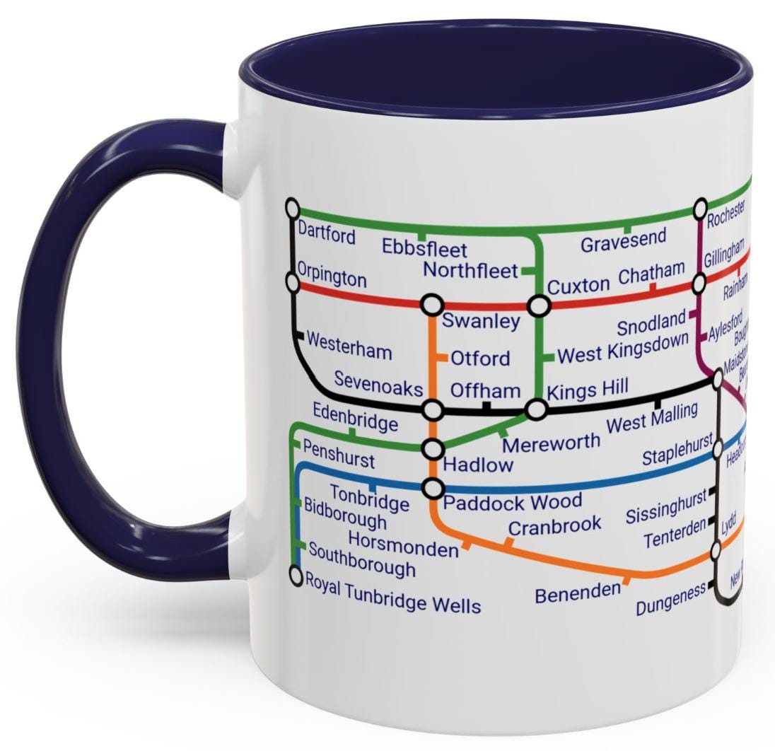Kent Metro Mug: Canterbury, Dover, Margate Souvenir