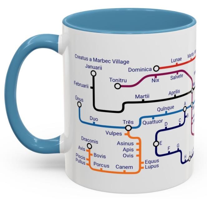 Latin Metro Mug: Classical Language Gift