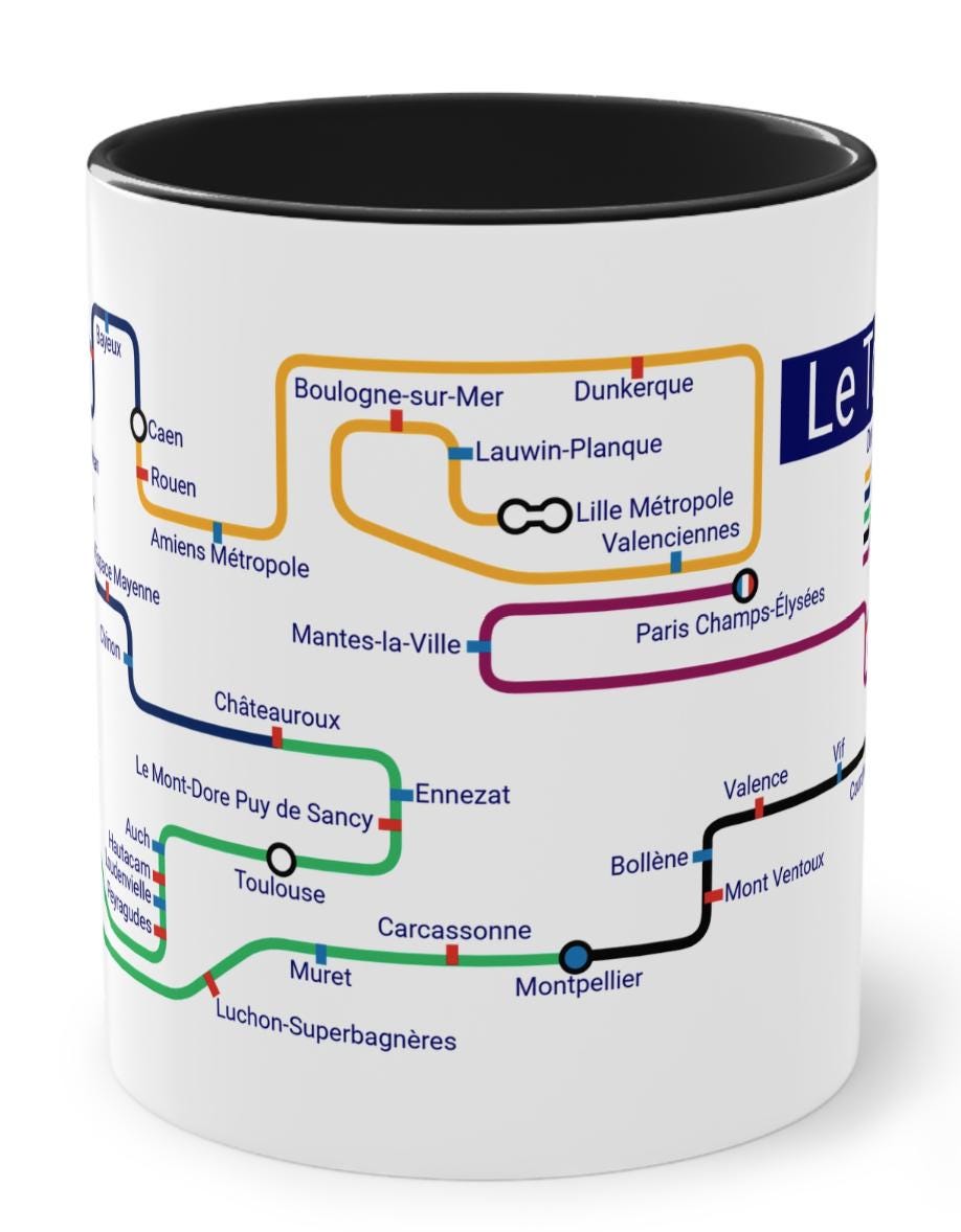 Tour de France 2025 Metro Mug: Cycling Gift, Metro Design