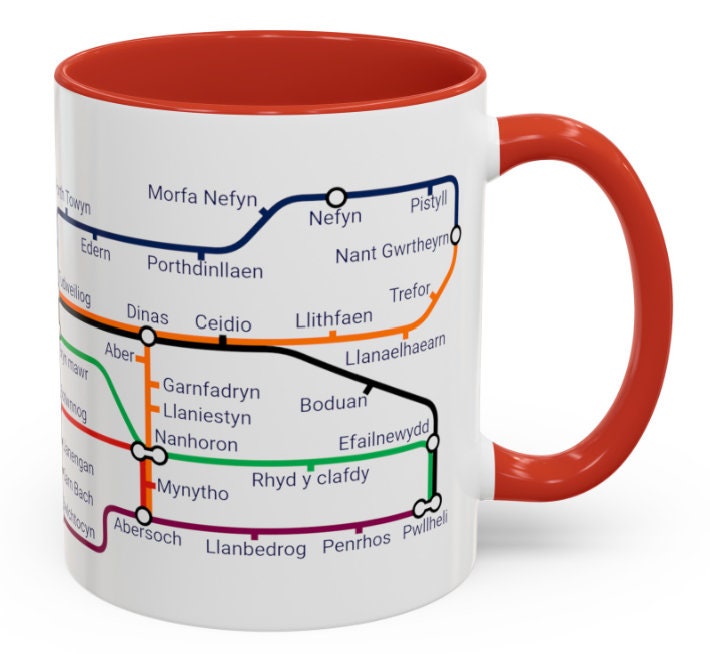 Pen Llŷn Metro Map Mug: Unique Local Gift