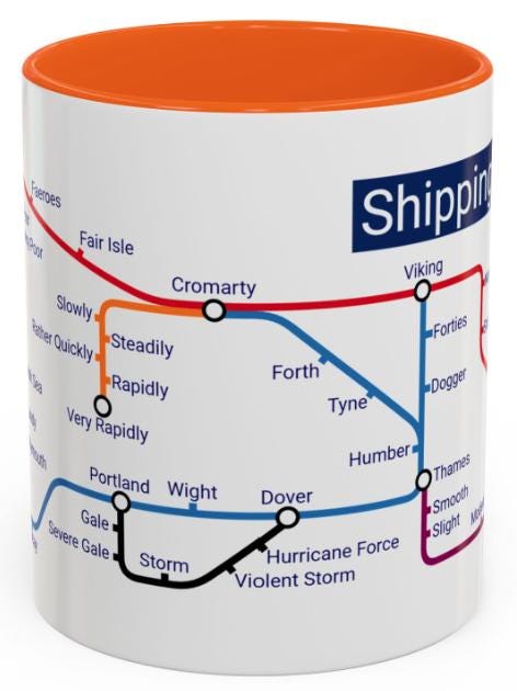Shipping Forecast Mug: BBC Radio 4 Nautical Gift