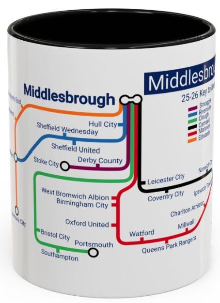 Middlesbrough Football Mug: 2025/26 Season Fixtures, Unique Fan Gift