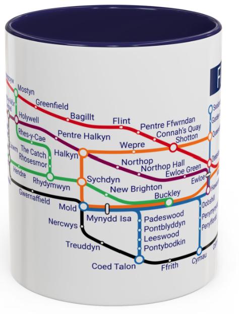Flintshire Metro mug - From Mold to Flint, via Hawarden, Deeside and Talacre
