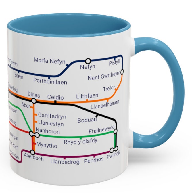 Pen Llŷn Metro Map Mug: Unique Local Gift