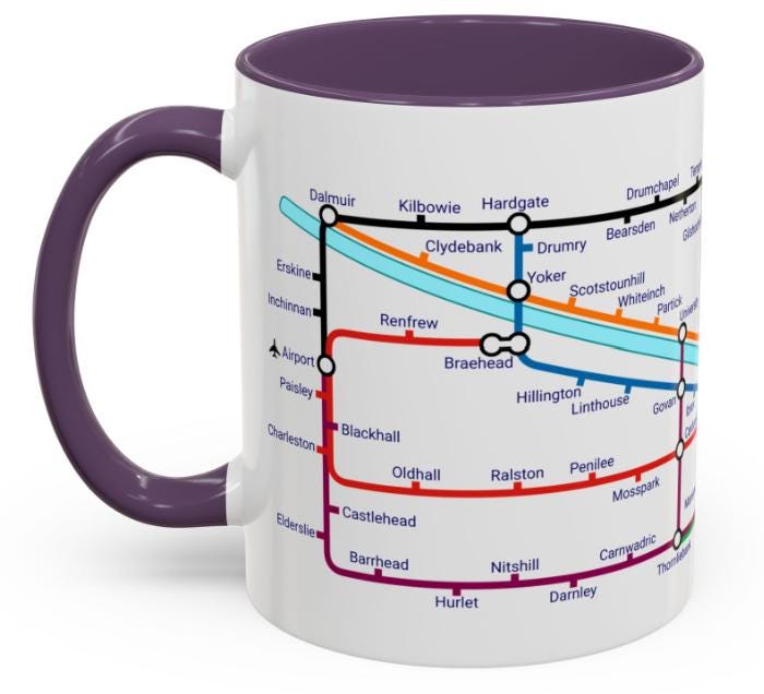 Glasgow Metro Mug. A trip around the Clyde - Updated 2025 edition. Celtic and Rangers fans