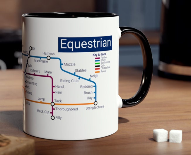 Equestrian Metro Map Mug: Horse Lover Gift