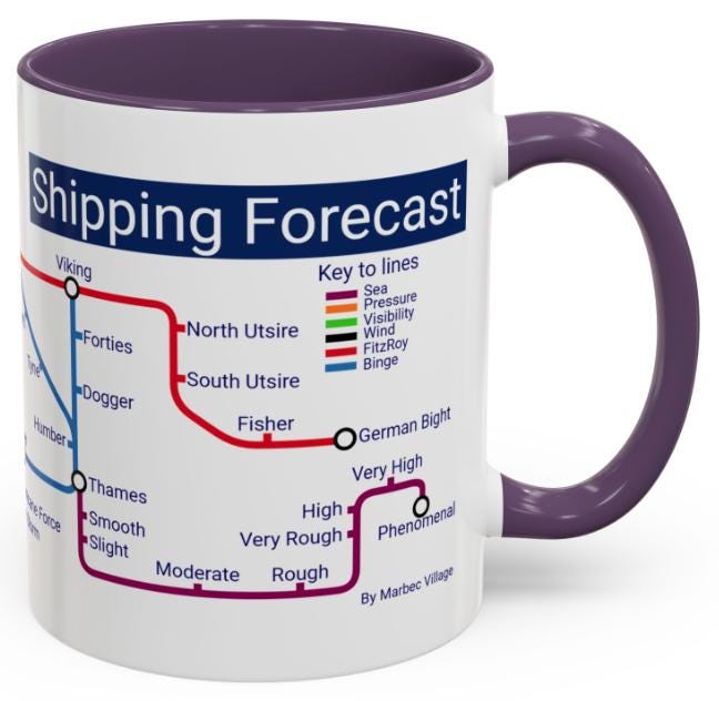 Shipping Forecast Mug: BBC Radio 4 Nautical Gift