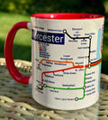 Worcester Metro Map Mug: Colorful Ceramic Coffee Mug (11oz)