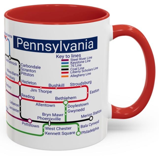 Pennsylvania Metro Mug: Philadelphia, Pittsburgh, State College
