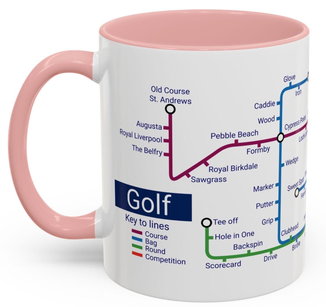 Golf Metro Mug: Unique Ceramic Golfer Gift