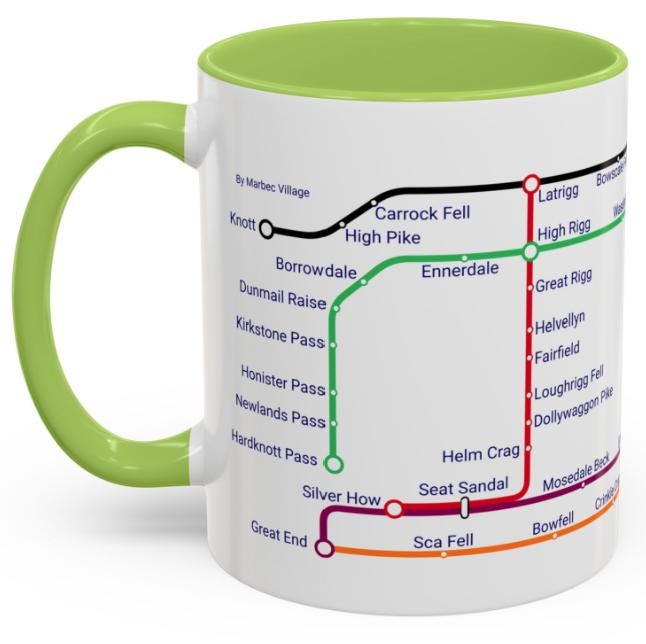 Lake District Metro Mug: Hiking Gift for Walkers & Outdoor Lovers