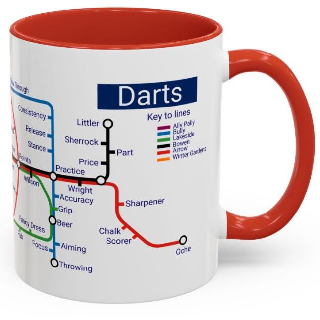 Darts Metro Mug - Hit the Bullseye with Every Sip