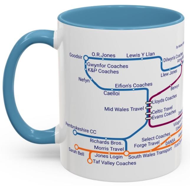 Welsh Bus Operators Metro Mug: Wales Transit Design