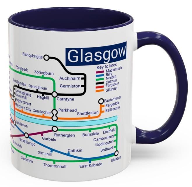 Glasgow Metro Mug. A trip around the Clyde - Updated 2025 edition. Celtic and Rangers fans